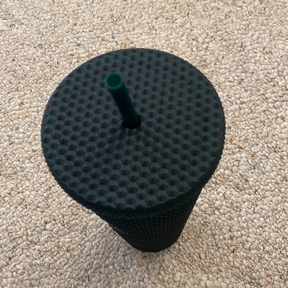 Starbucks Matted Black Green Diamond Studded Tumbler - Picture 3 of 4